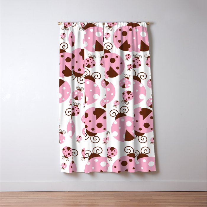 Ladybugs Ladybirds Lady Beetles Pink Brown Blackout Curtain By Sitnica Society6