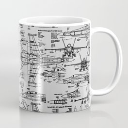 F-18 Blueprints // Light Grey Mug