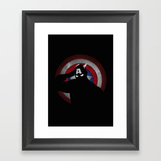 SuperHeroes Shadows : Captain America Framed Art Print