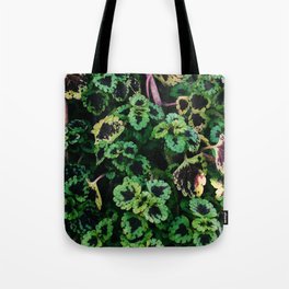 Green Leaf Flowers Tote Bag