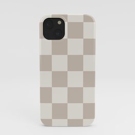 Beige and Taupe muted neutral color check checkered checkerboard pattern iPhone Case | Taupe, Naturalcolor, Neutralcolor, White, Lightbrown, Graphicdesign, Pattern, Beige, Tancolor, Squaregrid 
