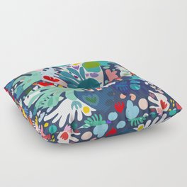 Flowers of Love Joyful Abstract Decorative Pattern Colorful  Floor Pillow