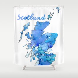 Watercolor Countries - Scotland Shower Curtain