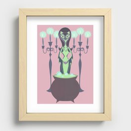 Witchy Kitty Pink Recessed Framed Print