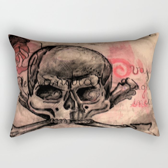 skull&rose Rectangular Pillow