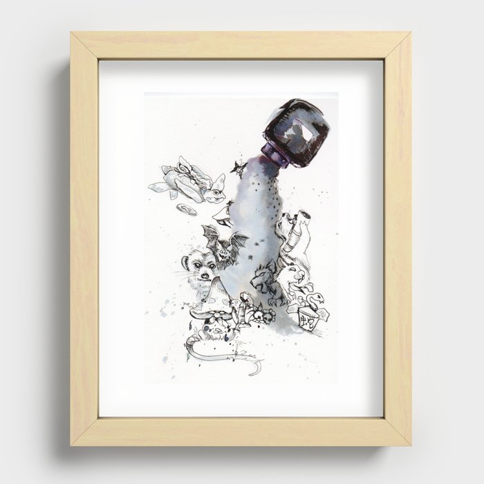 doodle spill Recessed Framed Print