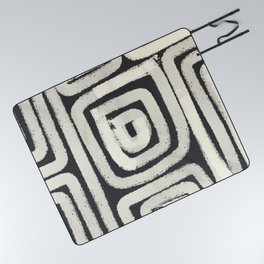 Boho black and white tribal design Picnic Blanket