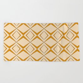 Retro 1960s geometric pattern design 2 Beach Towel