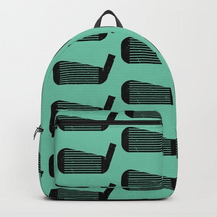 Golf Club Head Vintage Pattern (Teal/Black) Backpack
