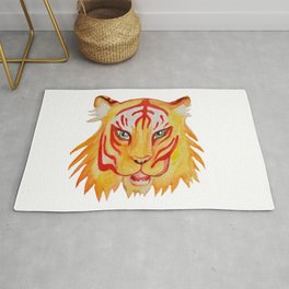 Tiger Face Rug | Tigerdrawing, Japanesetiger, Yellowtiger, Tigerart, Drawing, Tiger, Watercolortiger, Tigerface 