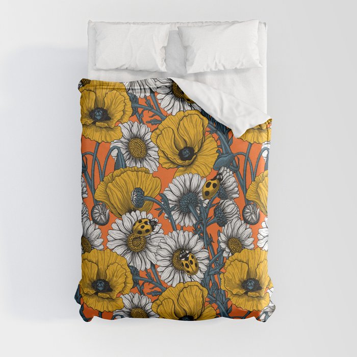 The meadow in yellow and orange Duvet Cover