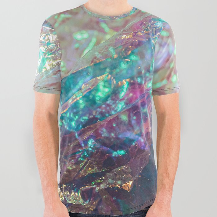 Prismatic Iridescent Cellophane VII All Over Graphic Tee