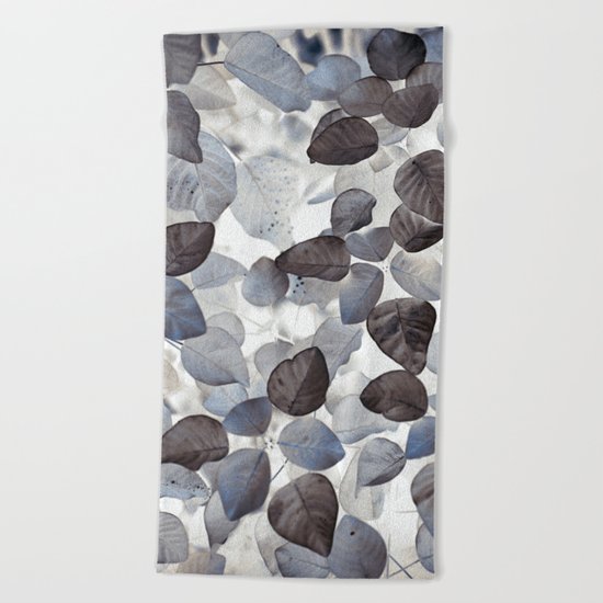 Blue Leaves Beach Towel