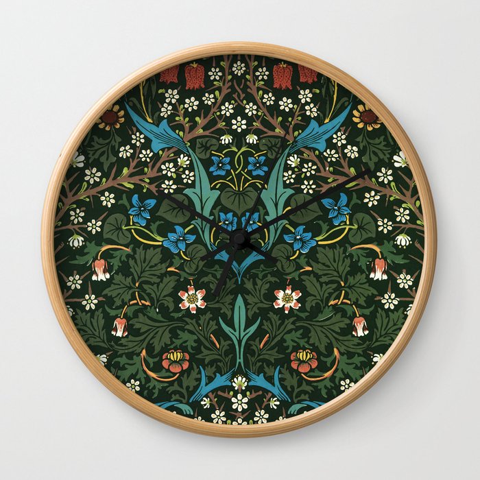 William Morris floral print Wall Clock