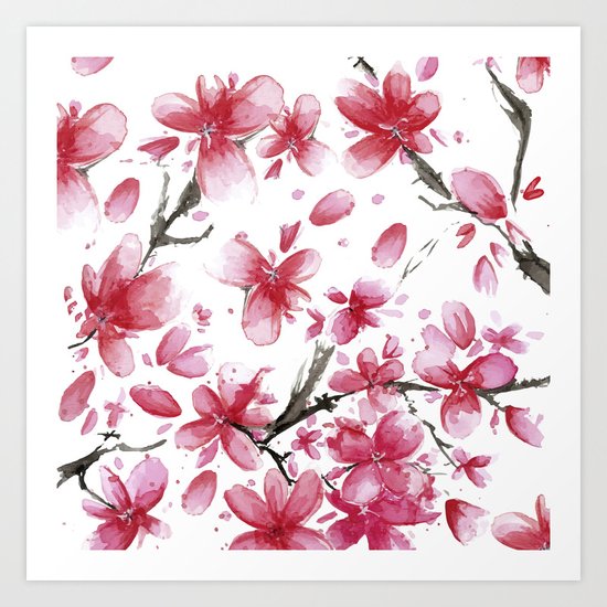 Cherry Blossoms #society6 #buyart Art Print