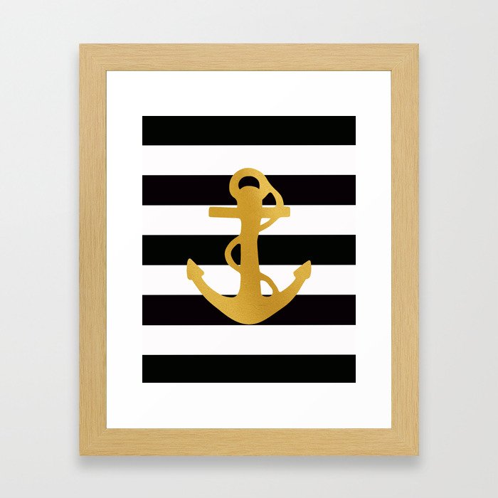 Gold Anchor Framed Art Print