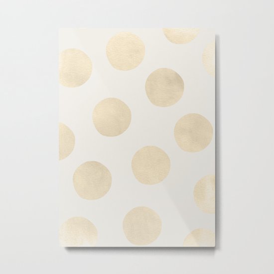 Gold Polka Dots Metal Print