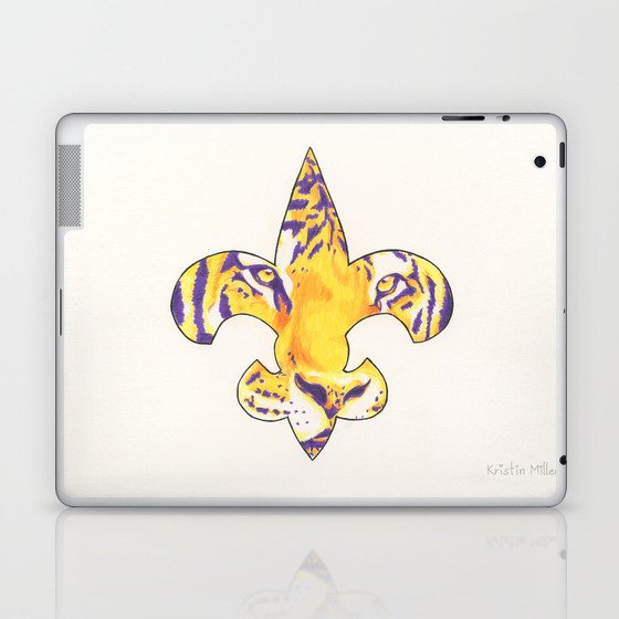 Fleur De Lis LSU Tiger Laptop & iPad Skin
