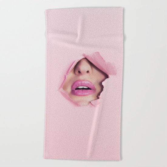Mouth kiss Beach Towel