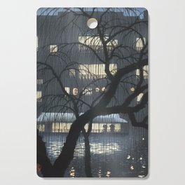 City at Night by Uehara Konen Japanese Woodblock art Cutting Board