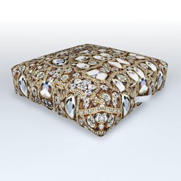 jewelry gemstone silver champagne gold crystal Outdoor Floor Cushion