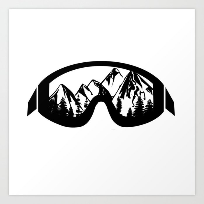 Snowboarding Goggles  Art Print
