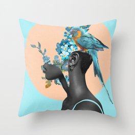 "Blossom Blue" Throw Pillow