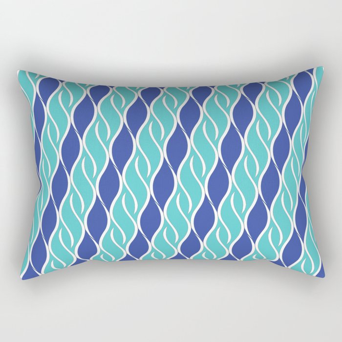 Wavy Stripes of Blue Rectangular Pillow
