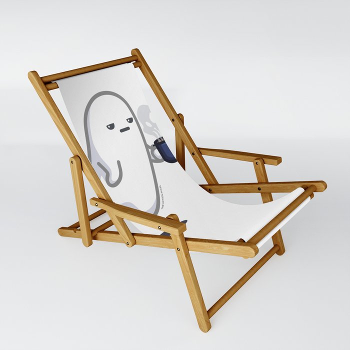 Graveyard Shift - Cute Ghost with Coffee Sling Chair