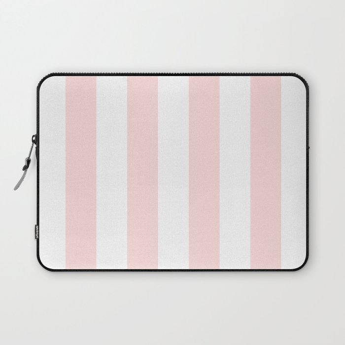 Pink Bubblegum Pop and White Wide Cabana Stripes Laptop Sleeve