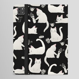 Bad Cats Knocking Things Over, Black & White iPad Folio Case