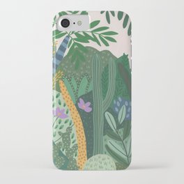 jungle with purple flowers iPhone Case