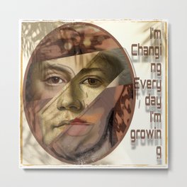 Change is Growth Metal Print | Inspiration, Face, Pop Art, Collage, Perception, Woman, Typography, Change, Motivation, Growth 