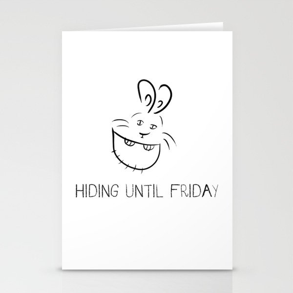 Hiding until Friday - Bunny in a Pocket Stationery Cards