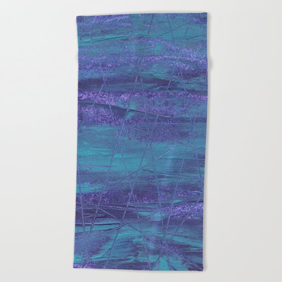 Random Rain Lines On The Sea Beach Towel
