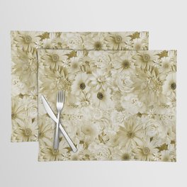 jade green floral bouquet aesthetic cluster Placemat