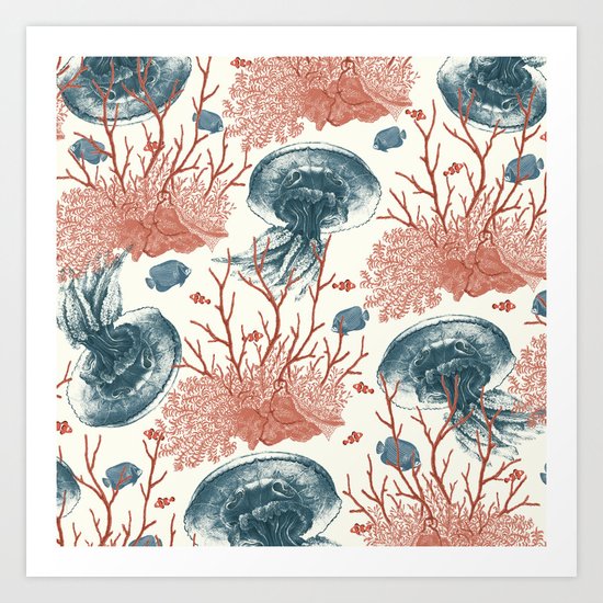 Aquatic Pattern Art Print