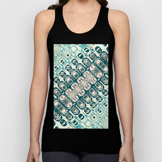 Turquoise Tile Pattern Unisex Tank Top