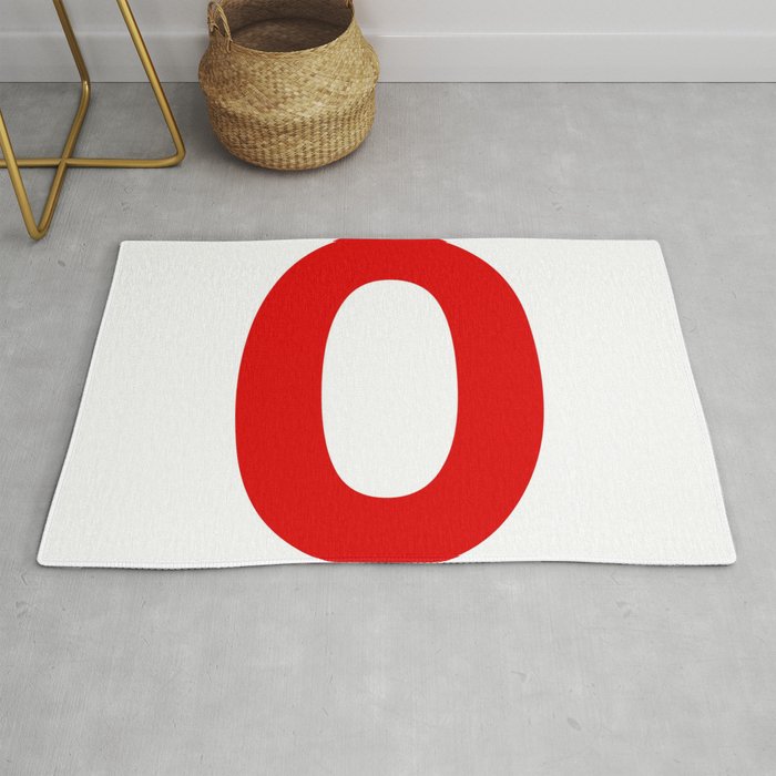 Number 0 (Red & White) Rug