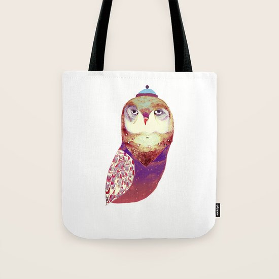Purple Owl Tote Bag