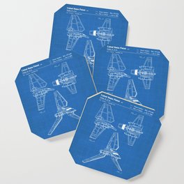 Sci-Fi Films Patent - Science Fiction Fan Spaceship Art Art - Blueprint Coaster