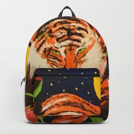 Burnt The Fire Of Thine Eyes Backpack | Wendythompson, Thetyger, Tiger, Thornspell19, Extinction, Acrylic, Painting 