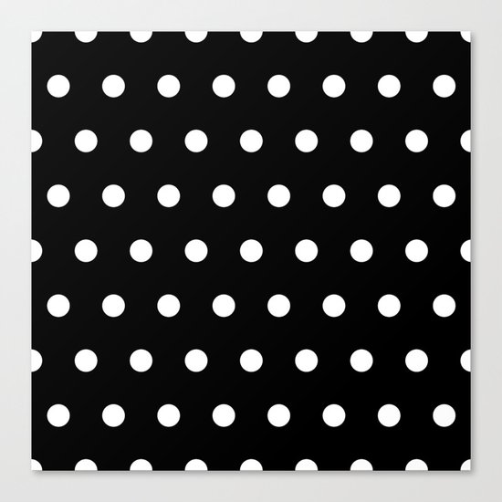Dots on black Canvas Print