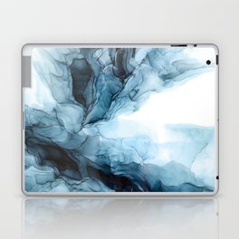 Blue Ice Phoenix Abstract Flow Painting Laptop Skin