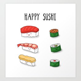 Happy Sushi Art Print