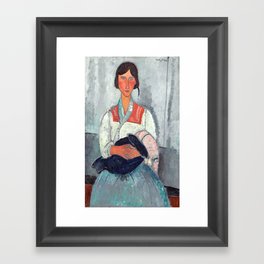 Amedeo Modigliani "Gypsy Woman with Baby" Framed Art Print