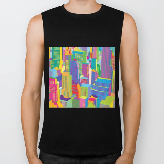 Cityscape windows Biker Tank