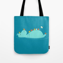 Floating Hippo Tote Bag
