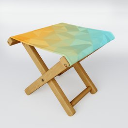 Golden Beach Wave Triangle Abstract Pattern Folding Stool