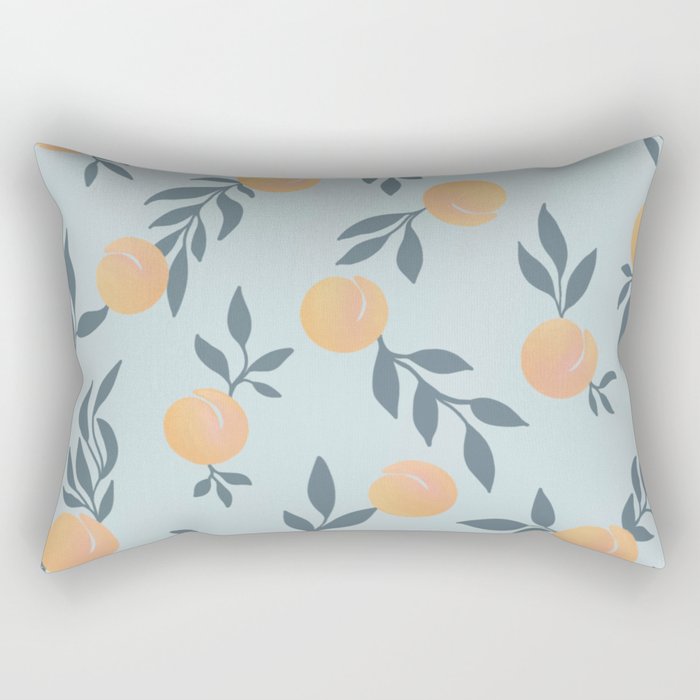Peaches & Leaves Pattern Rectangular Pillow